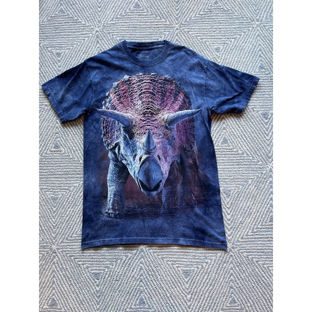 The Mountain Triceratops Tie Dye T-Shirt - Blue - Medium - Picture 1 of 4